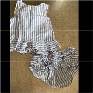 SOLD Cat & Jack Striped Tank Set Ruffle Butt